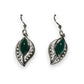 Silver Forest Silver Airy Leaf with Onyx Earrings NE-2310 - Mellow Monkey