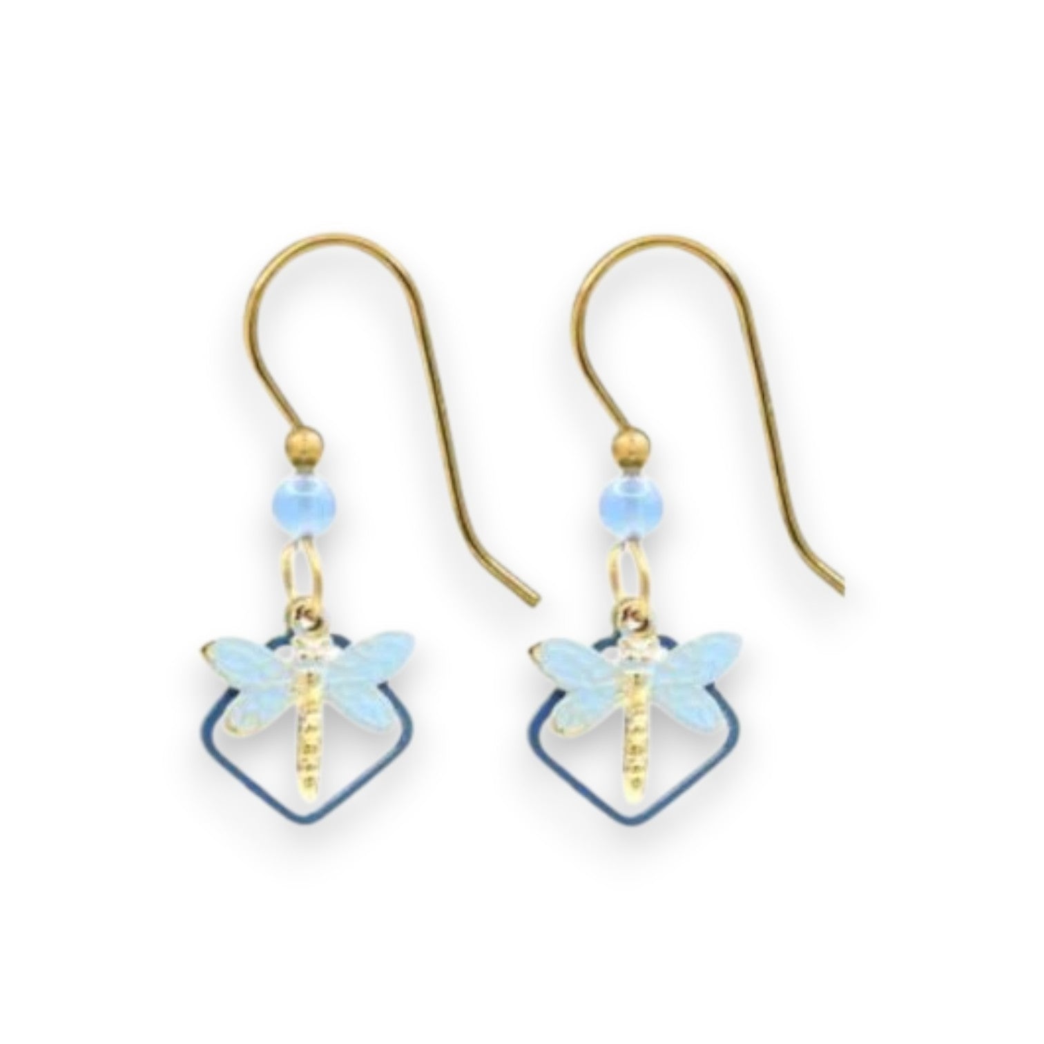 Silver Forest Blue Breeze Dragonfly Dangle Earrings NE-2155D - Mellow Monkey