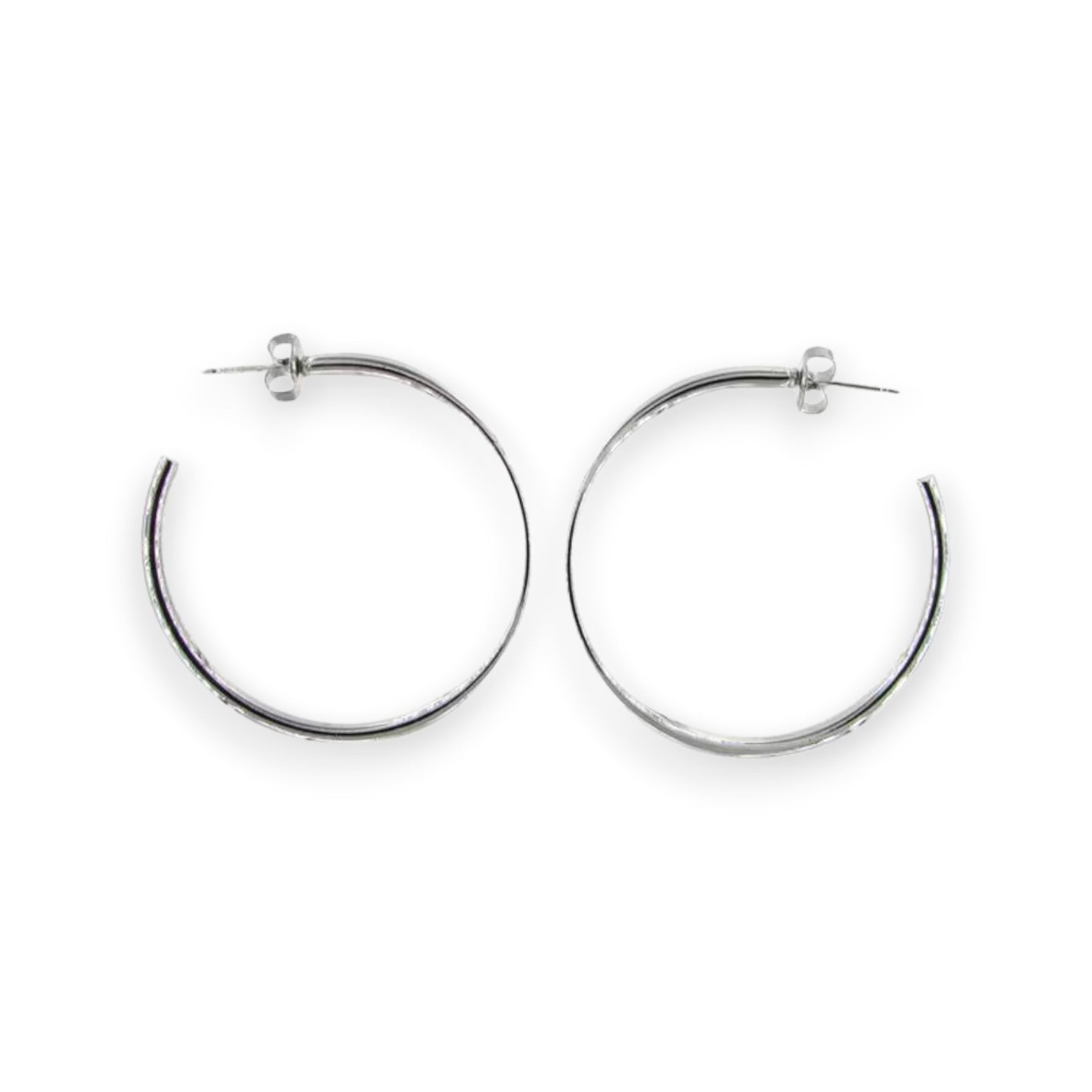 Spirit by Silver Forest Large Silver Open Hoop Earrings SA-0199 - Mellow Monkey