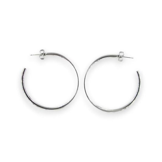 Spirit by Silver Forest Large Silver Open Hoop Earrings SA-0199 - Mellow Monkey
