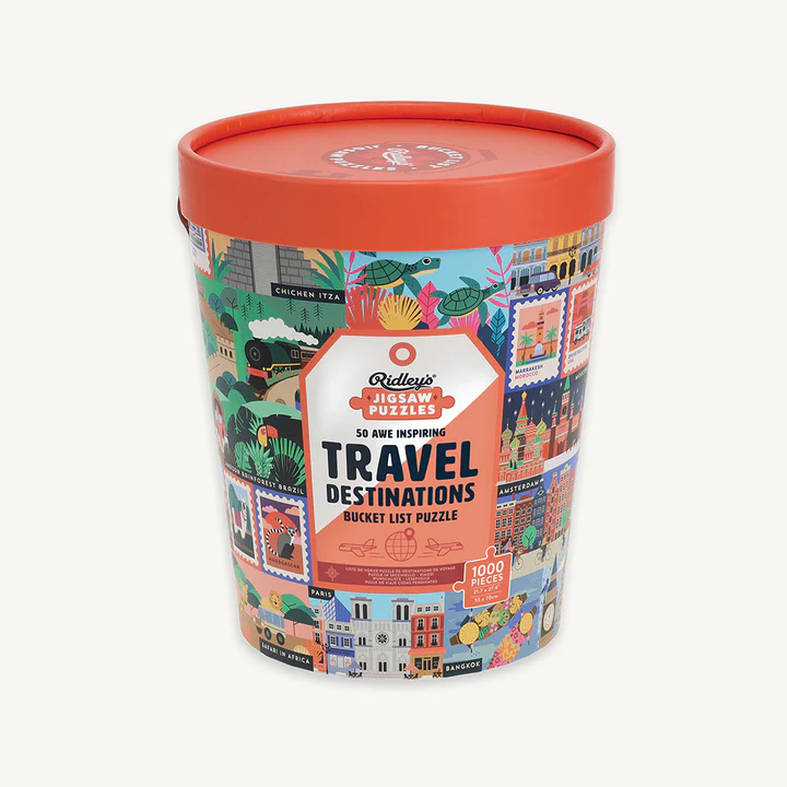 50 Awe-Inspiring Travel Destinations Bucket List - 1000 Piece Jigsaw Puzzle - Mellow Monkey