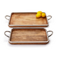 Bedford Grand Mango Wood and Steel Decorative Serving Tray - Mellow Monkey