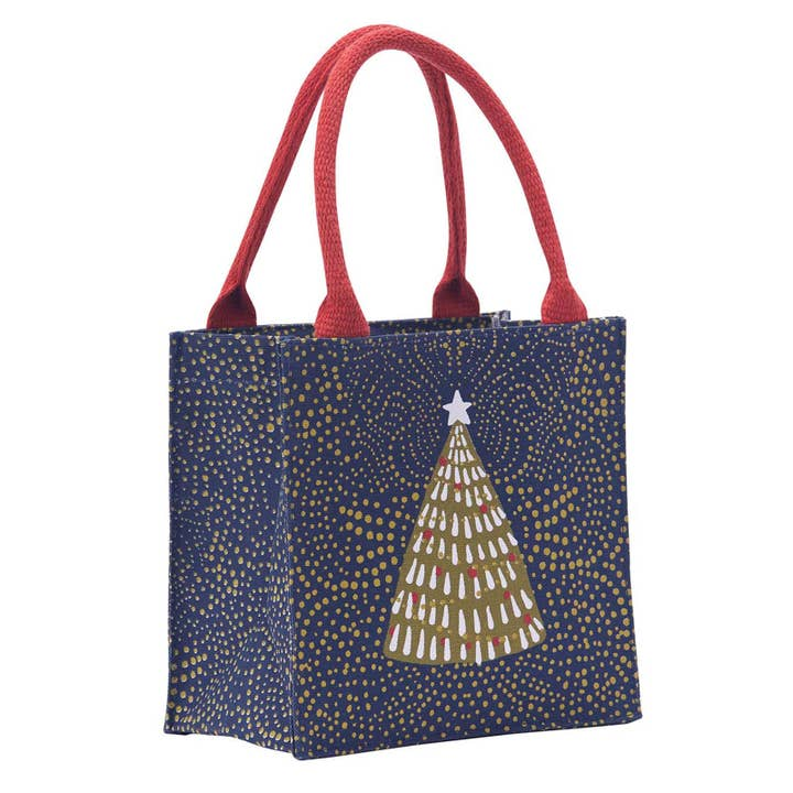 Filigree Tree Midnight Itsy Bitsy Reusable Gift Bag Tote - Mellow Monkey