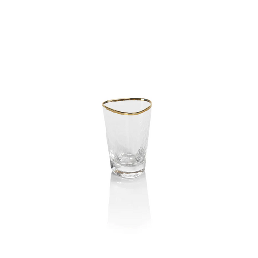 Aperitivo Triangular Shot Glass - Clear With Gold Rim - Mellow Monkey