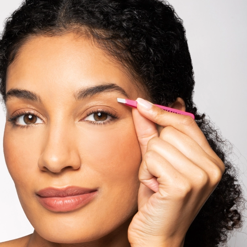 Tweezerman Mini Slant Tweezers - Neon Pink - Mellow Monkey