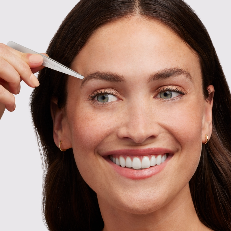 Tweezerman Slant Tweezers - Platinum Silver - Mellow Monkey