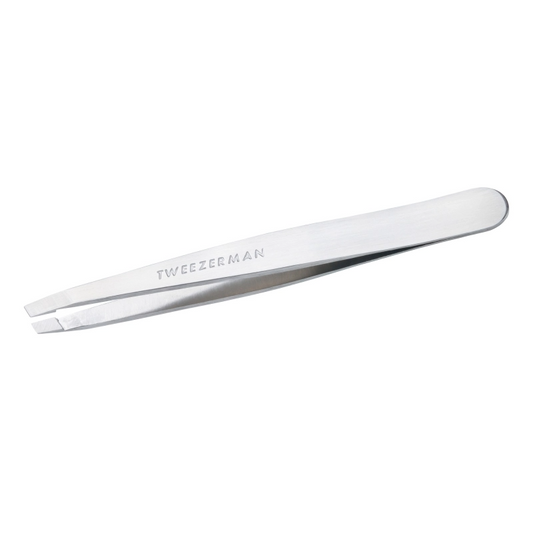 Tweezerman Slant Tweezers - Platinum Silver - Mellow Monkey