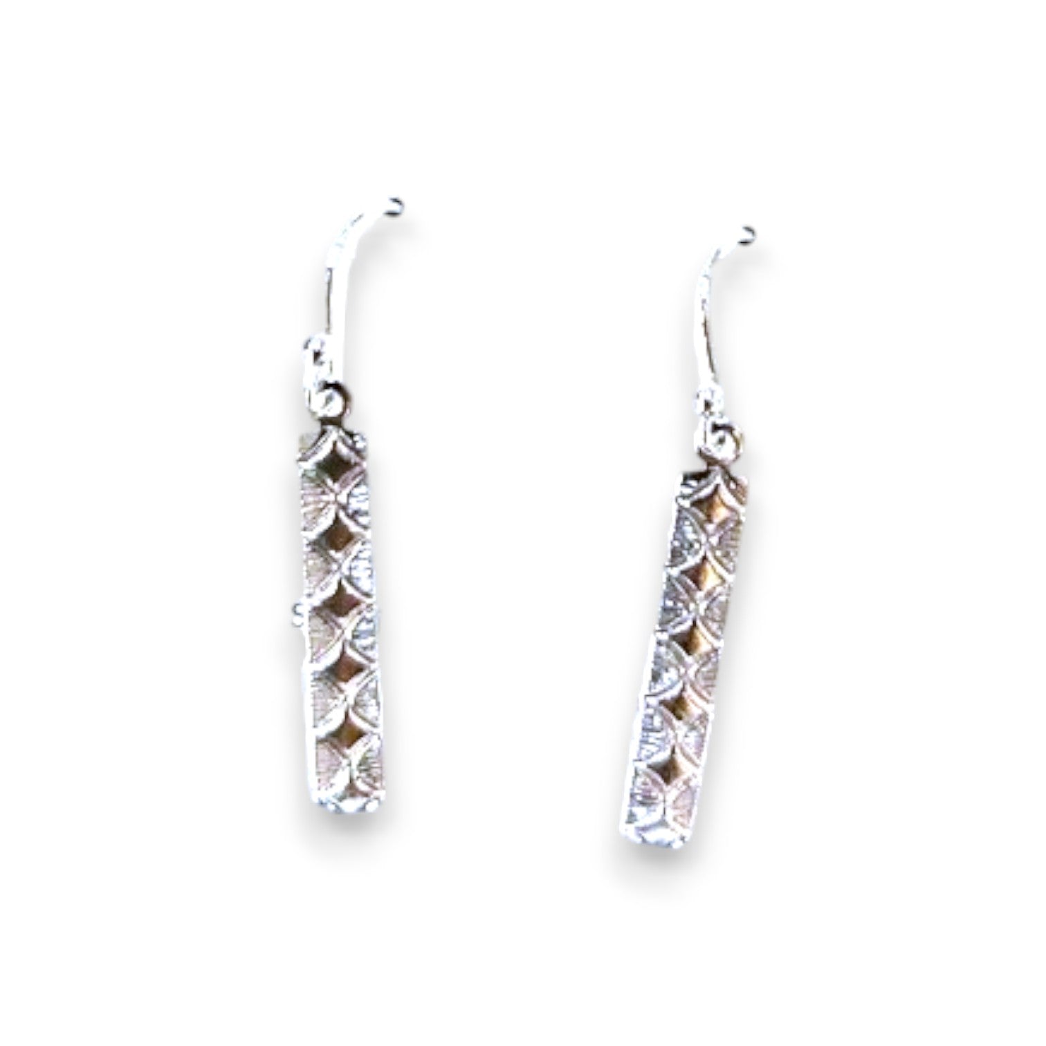 Spirit by Silver Forest Silver Textured Bar Drop Earrings SA-0371 - Mellow Monkey