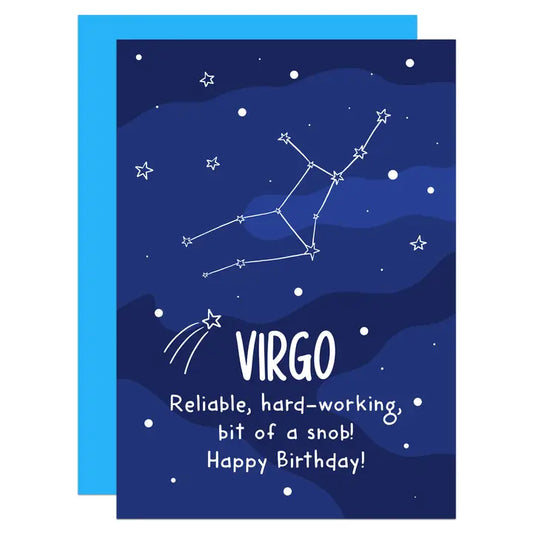 Virgo - Reliable, Hard-working, Bit Of A Snob - Birthday - Greeting Card - Mellow Monkey