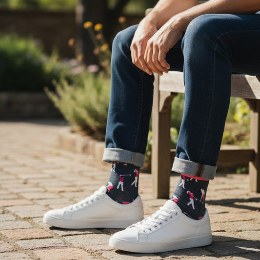 Golfers - Natural Bamboo Knit Socks - Mellow Monkey