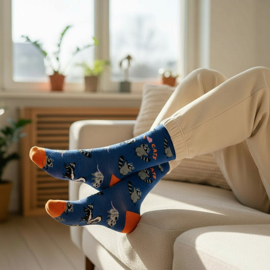 I <3 Cats - Natural Bamboo Knit Socks - Mellow Monkey