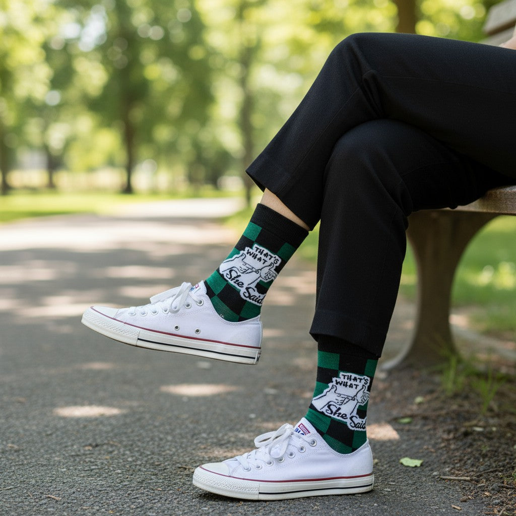 What She Said - Natural Bamboo Knit Socks - Mellow Monkey