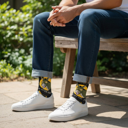 Wise Ass - Natural Bamboo Knit Socks - Mellow Monkey