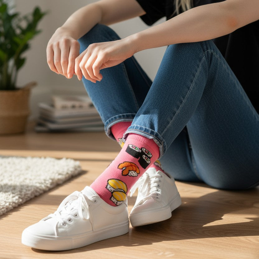 Sushi - Natural Bamboo Knit Socks - Mellow Monkey