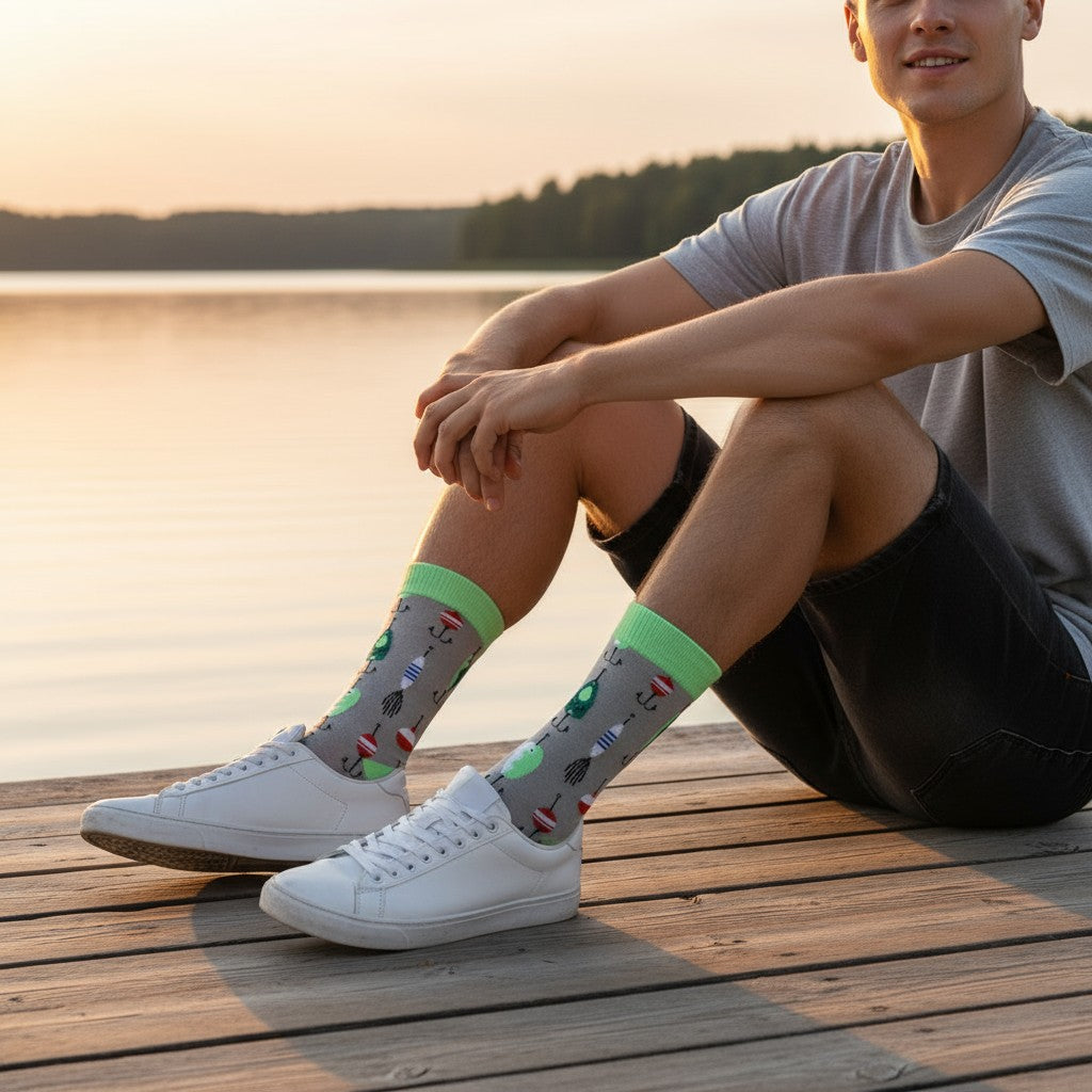 Hooked - Natural Bamboo Knit Socks - Mellow Monkey