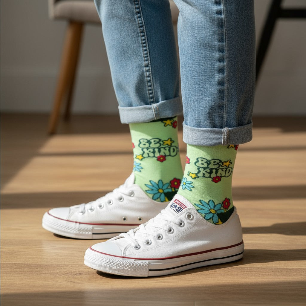 Be Kind - Natural Bamboo Knit Socks - Mellow Monkey