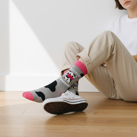 Moody - Natural Bamboo Knit Socks - Mellow Monkey