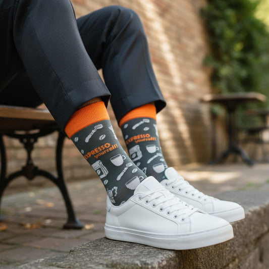 Expresso Yourself - Natural Bamboo Knit Socks - Mellow Monkey