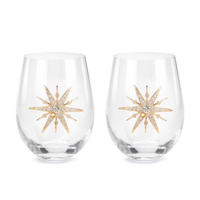 Star of Bethlehem Wine Glasses - Set of 2 - Mellow Monkey