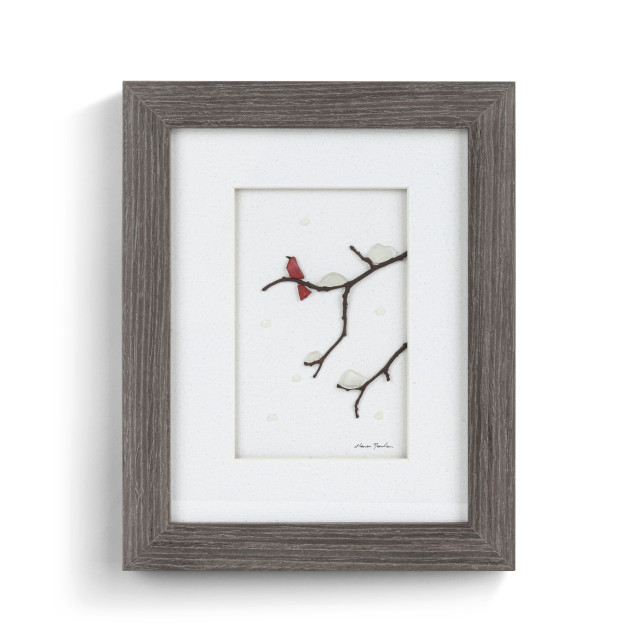 Cardinal on a Branch - Sharon Nowlan Wall Art - 10-in - Mellow Monkey