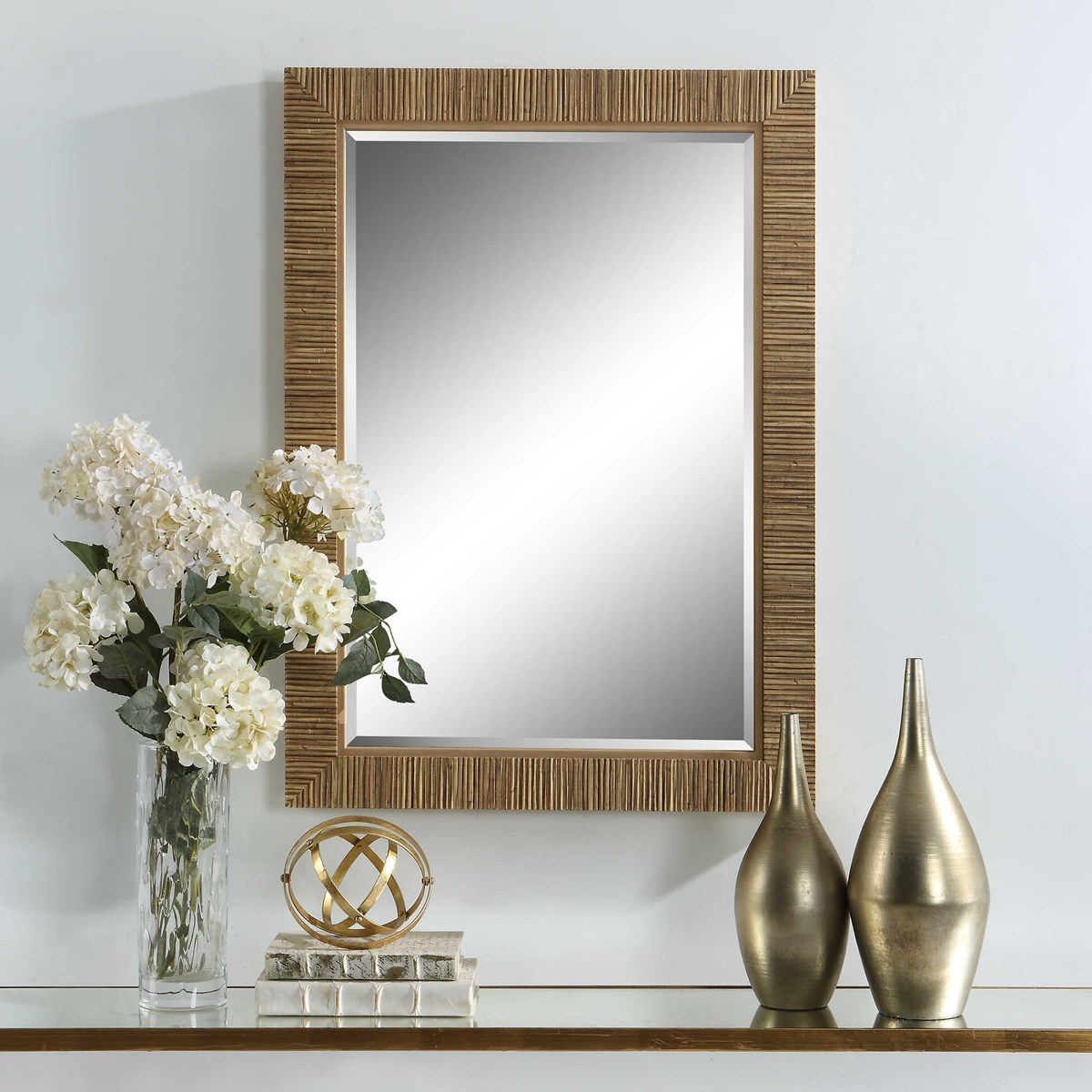 Salt + Light Rattan Rectangular Mirror - 35-in - Mellow Monkey