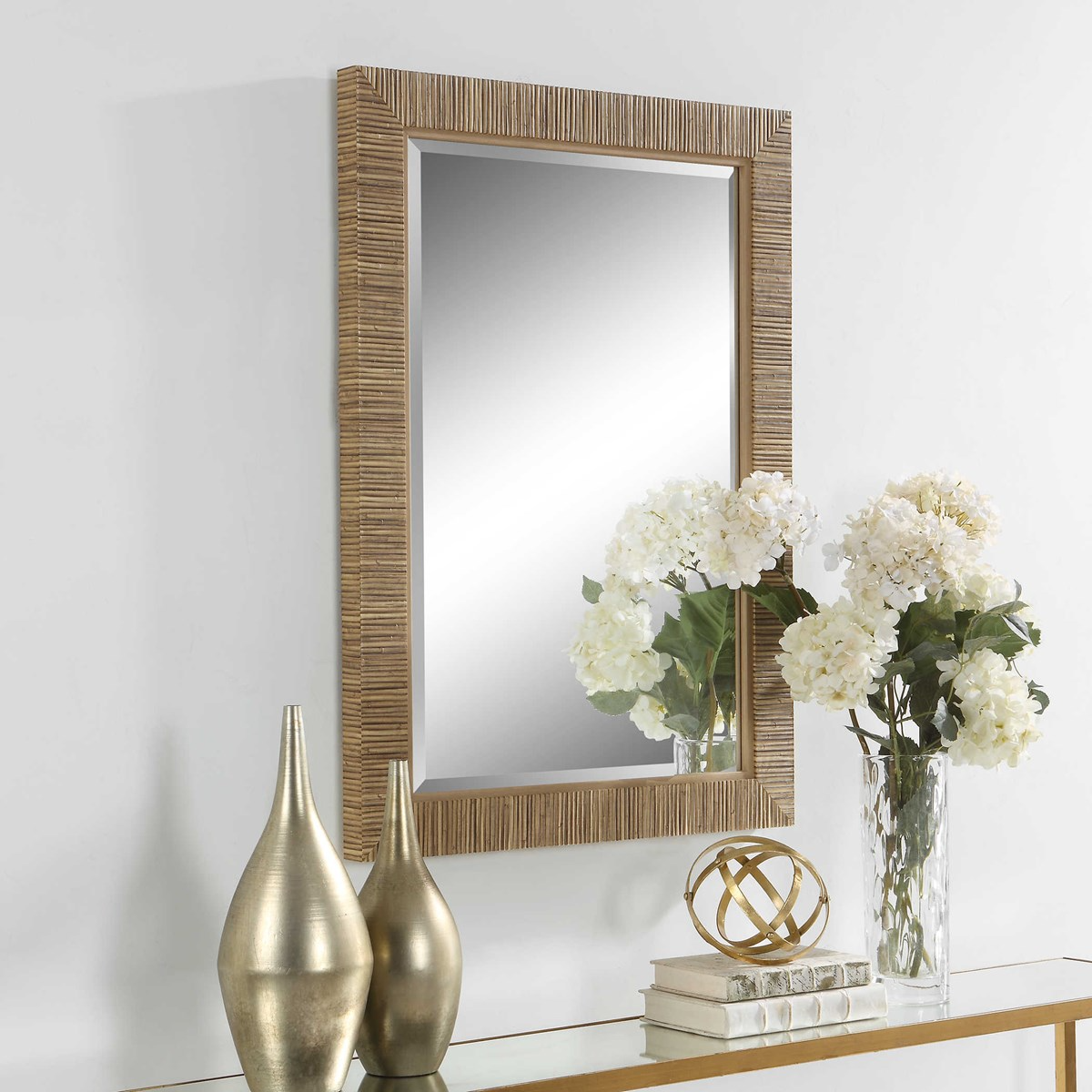 Salt + Light Rattan Rectangular Mirror - 35-in - Mellow Monkey