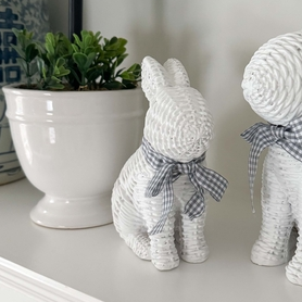 Small Wicker Resin Bunny - Mellow Monkey