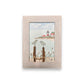 Stratford Point Lighthouse Sea Glass Birds on Watercolor Print - Framed White Washed 7-1/2-in Vertical - Mellow Monkey