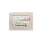 Stratford Point Lighthouse Sea Glass Birds on Watercolor Print - Framed White Washed 7-1/2-in Horizontal - Mellow Monkey