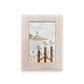 Stratford Point Lighthouse Sea Glass Birds on Watercolor Print - Framed White Washed 7-1/2-in Vertical - Mellow Monkey