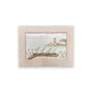 Stratford Point Lighthouse Sea Glass Birds on Watercolor Print - Framed White Washed 7-1/2-in Horizontal - Mellow Monkey