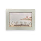 Stratford Point Lighthouse Sea Glass Birds on Watercolor Print - Framed Teal 7-1/4-in Horizontal - Mellow Monkey