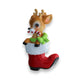 Nostalgic Baby Deer in Boot Personalized Ornament: Red & Green - Mellow Monkey