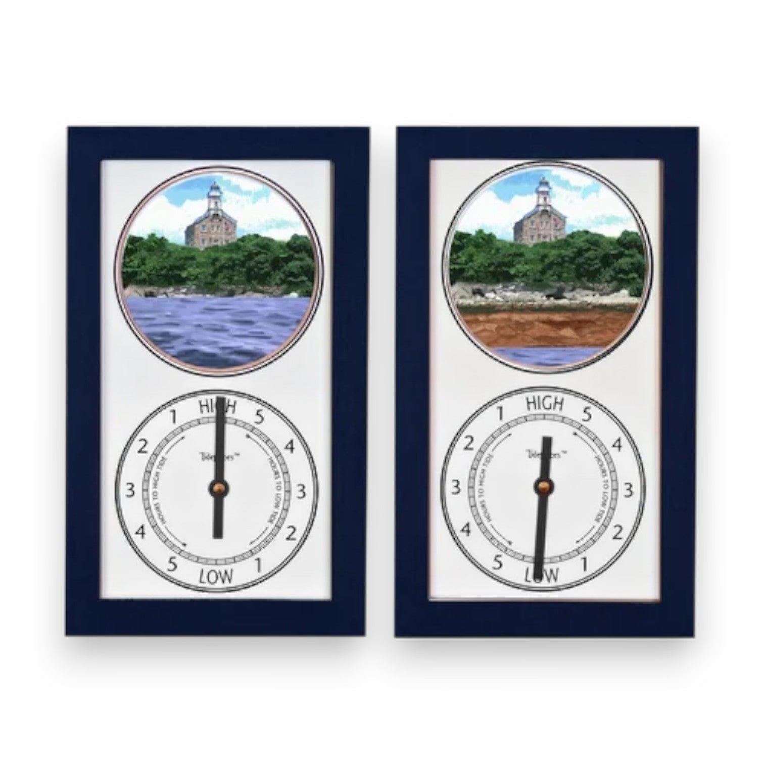 Tidepieces - Great Captain Lighthouse Greenwich Connecticut - NAVY Tide Clock - Mellow Monkey