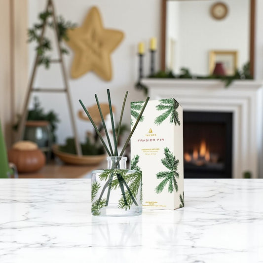 Thymes Frasier Fir Reed Diffuser, Pine Needle Design - 7.75-oz - Mellow Monkey