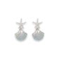 Starfish And Light Blue Enamel Shell - Earrings - Mellow Monkey
