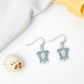 Silver Turtles With Aqua Crystals - Earrings - Mellow Monkey