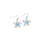 Silver Starfish With Soft Blue Inlay - Earrings - Mellow Monkey