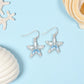 Silver Starfish With Soft Blue Inlay - Earrings - Mellow Monkey