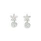 Silver Starfish With Mint Sea Glass - Earrings - Mellow Monkey