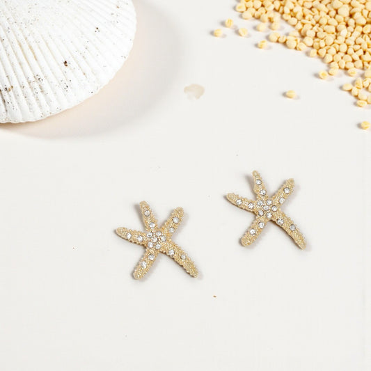 Crystal Studded Dancing Starfish - Earrings - Mellow Monkey