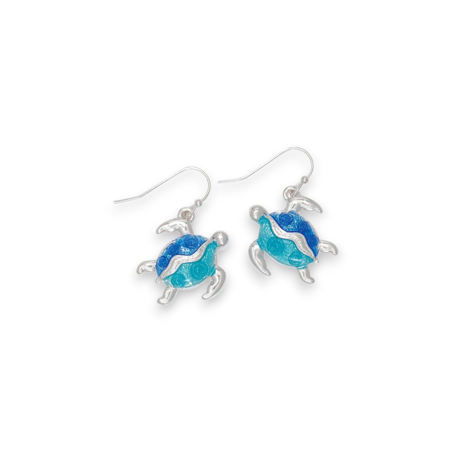Fun Blue And Aqua Turtles - Earrings - Mellow Monkey