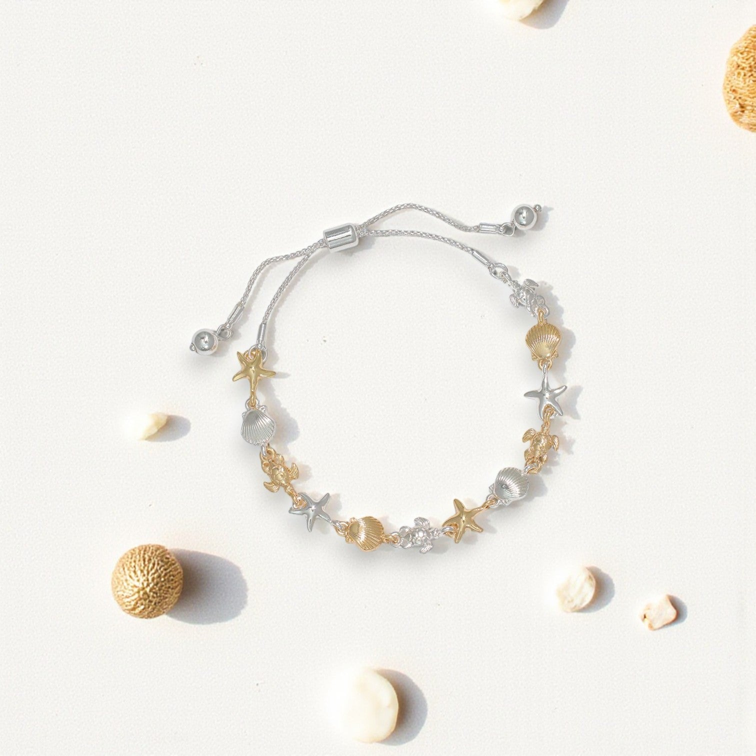 Two Tone Sealife Pull Tie - Bracelet - Mellow Monkey