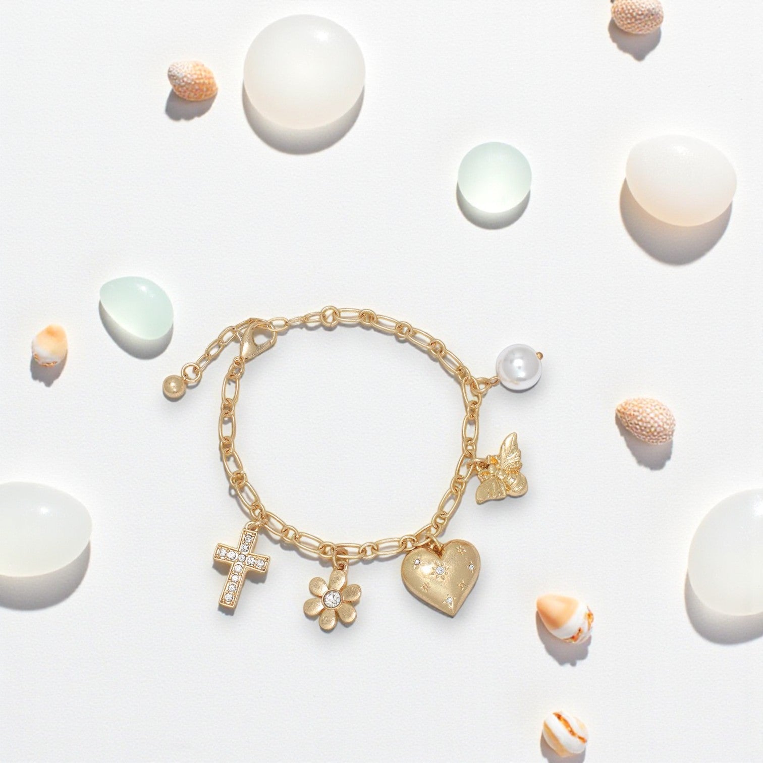 Golden Links With Charms - Bracelet - Mellow Monkey