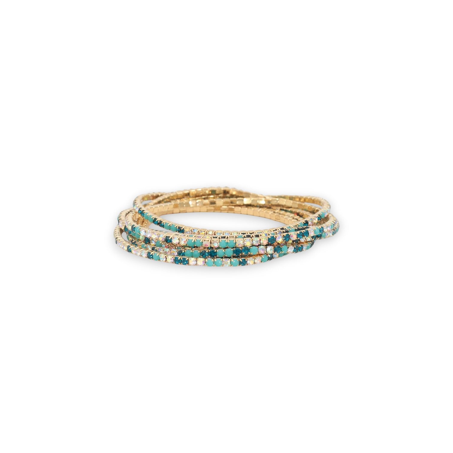 Gold With Aqua And Turquoise - Bracelet - Mellow Monkey