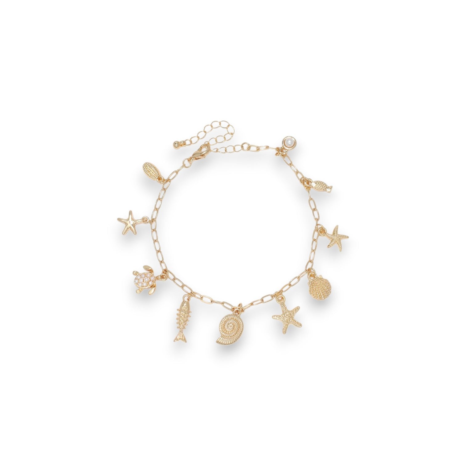 Sealife Charms And Pearls - Bracelet - Mellow Monkey