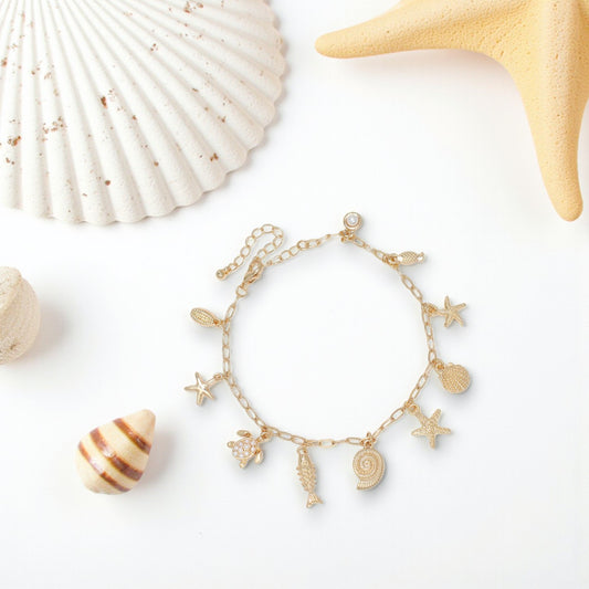 Sealife Charms And Pearls - Bracelet - Mellow Monkey