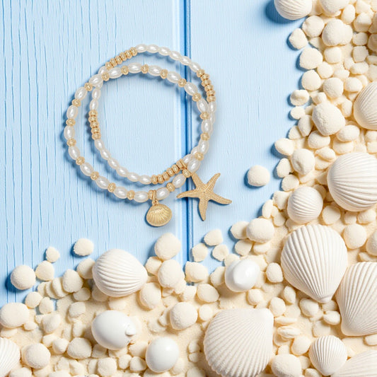 Starfish And Shells With Pearls - Bracelet - Mellow Monkey