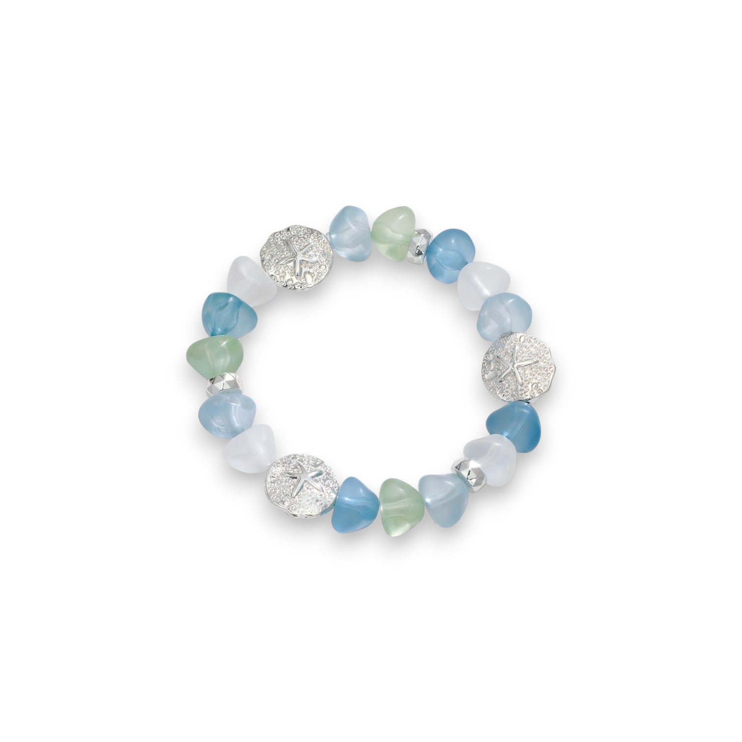 Sea Glass With Sand Dollars - Bracelet - Mellow Monkey