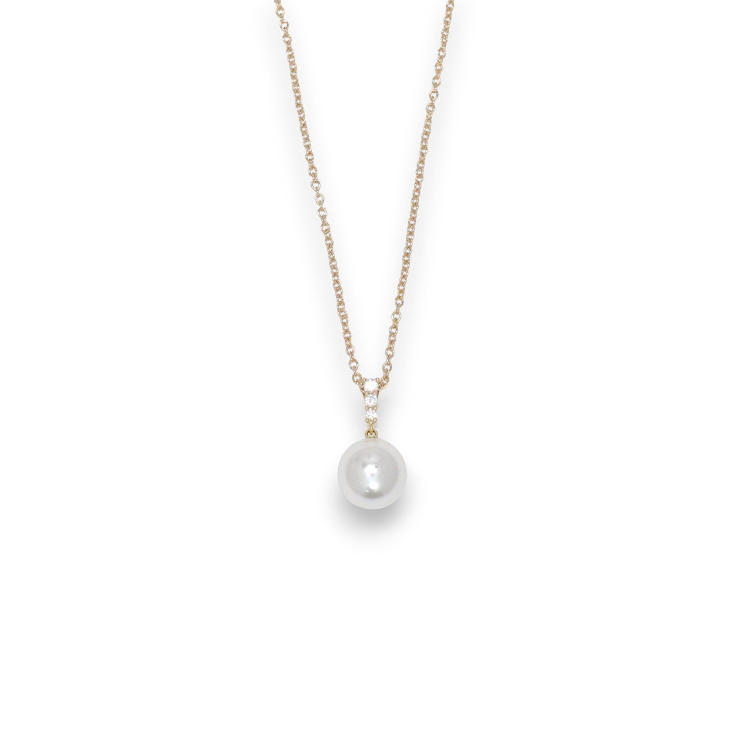 Classy Pearl Drop With Crystals - Necklace - Mellow Monkey